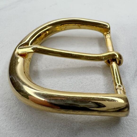 Vintage Rounded Gold Tone Simple Basic Belt Buckle - Picture 4 of 4